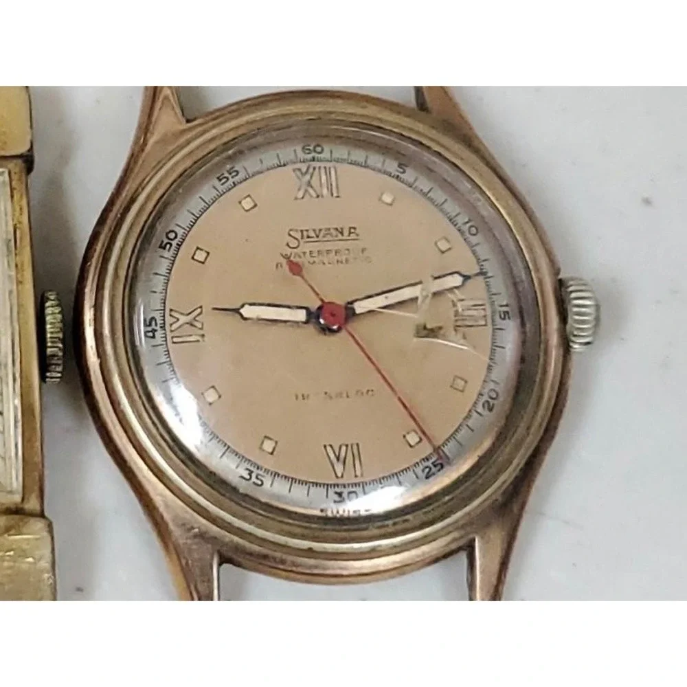 Vintage Silvana Swiss Manual Wind Watch Speidel 10K RGP Band Runs Briefly Repair